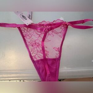 3/$15 - NWT - LARGE - Victoria's Secret Hot Pink Lace Panty Thong